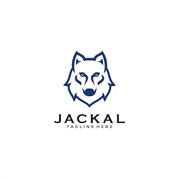 Modern minimalist wolf jackal logo