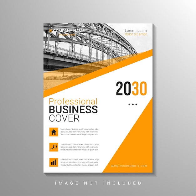 Modern minimalist yellow business cover design template