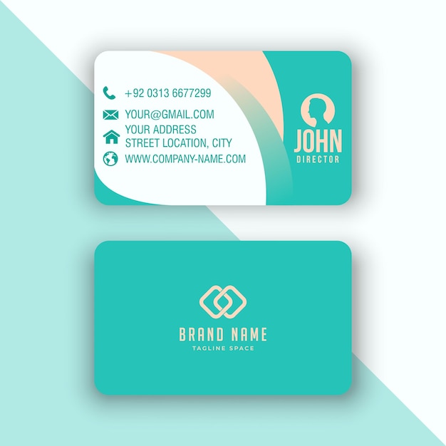 Modern minimalistic business or visiting card design template