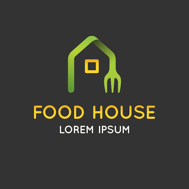 Modern minimalistic logo of food illustration