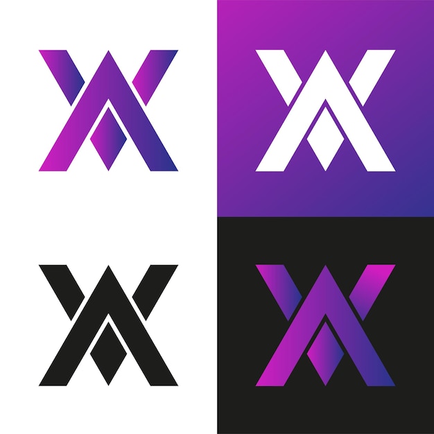 Modern minimalistisch concept-logo AV