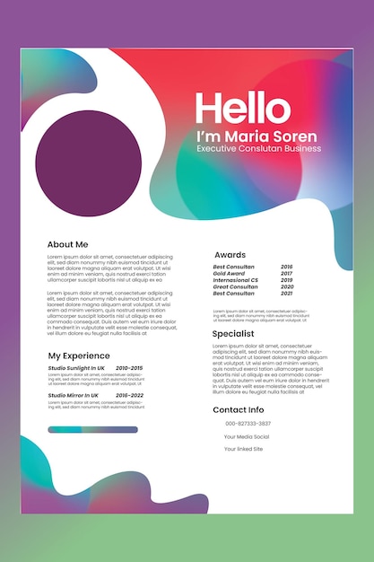 Modern minimalistisch CV CV-template