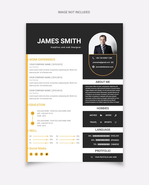 Modern minimalistisch cv-sjabloonontwerp