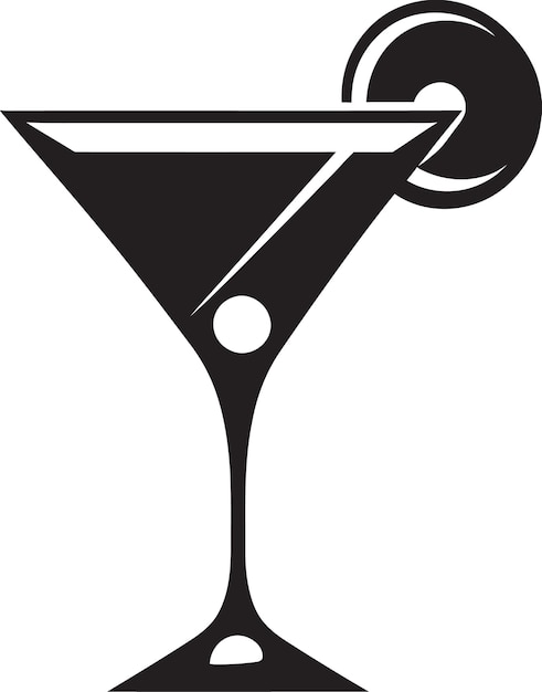 Vector modern mix black cocktail iconic mark chic libations vector black cocktail symbolic emblem