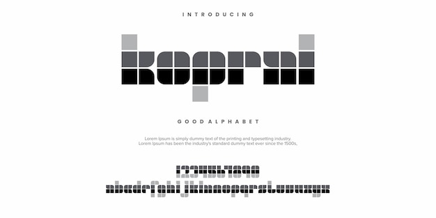 Modern Modular Font Displaying an Alphabet