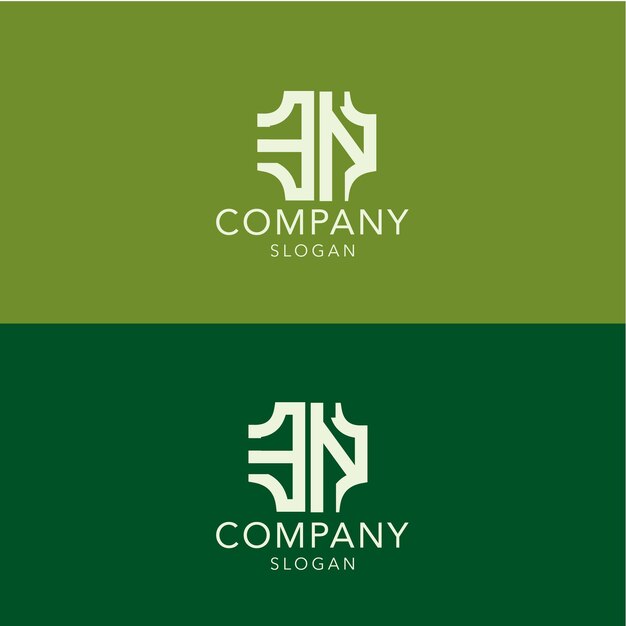 Modern monogram beginletter en logo sjabloon