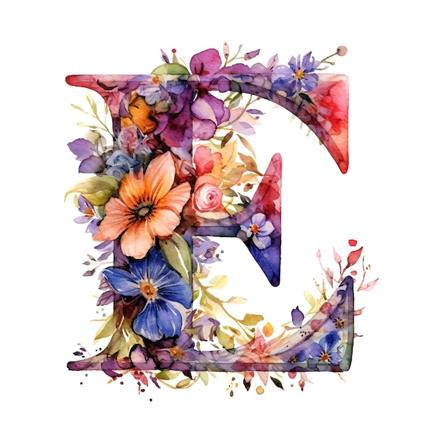 Modern monogram E watercolor great design for any purposes alphabet