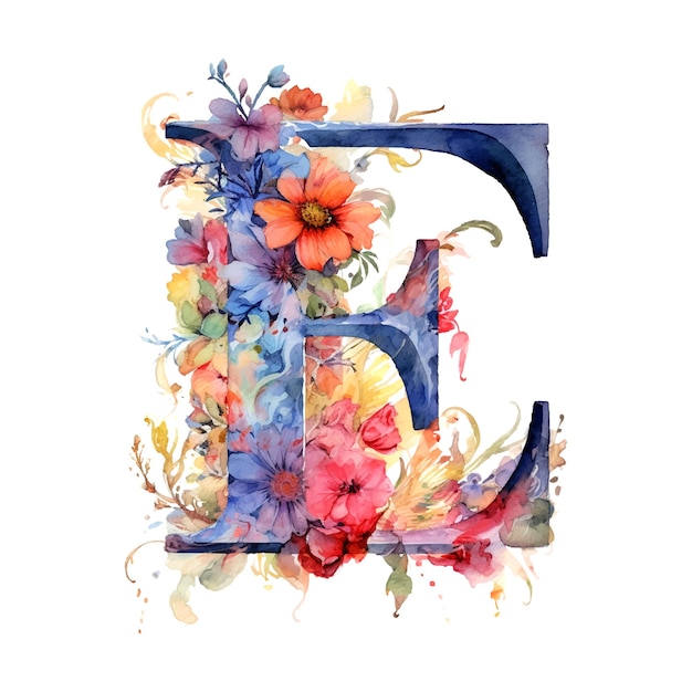 Vector modern monogram e watercolor great design for any purposes alphabet