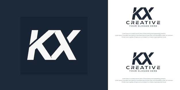 Modern monogram initiaal kx logo sjabloon