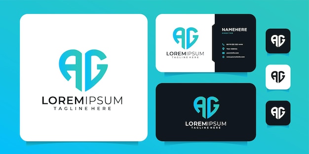 Modern monogram initial ag letter logo design template