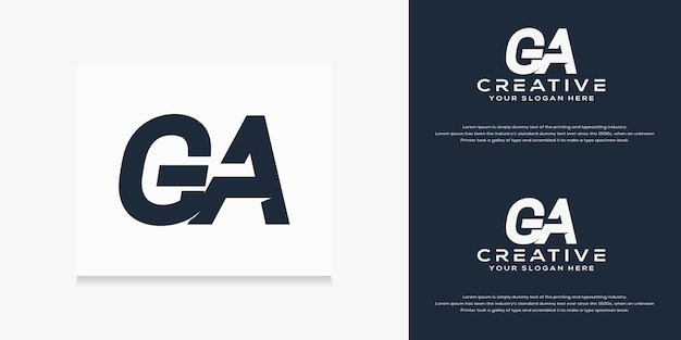 Vector modern monogram initial g a logo template