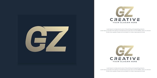 Modern monogram initial g z logo template