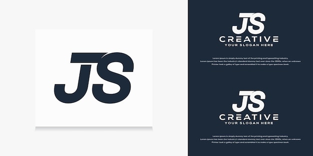 modern monogram initial j s logo template