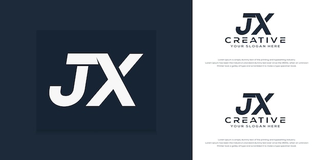 modern monogram initial j x logo template