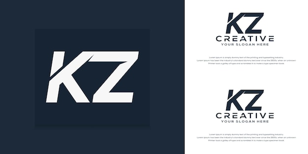 modern monogram initial k z logo template