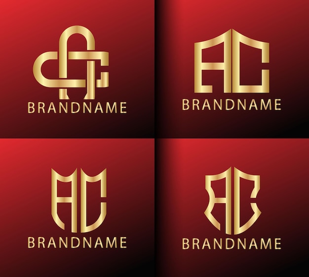 Modern monogram initial letter ac logo design template