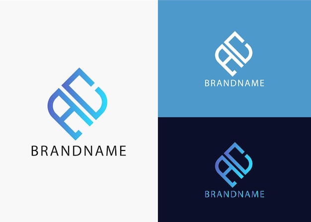 Modern monogram initial letter ac logo design template