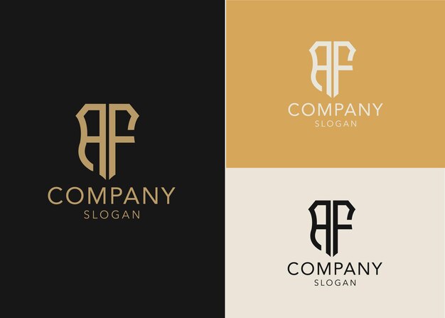 Modern monogram initial letter af logo design template