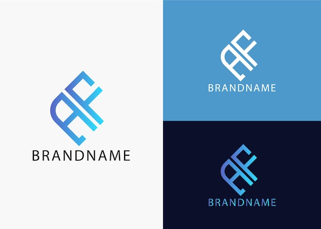 Modern monogram initial letter af logo design template