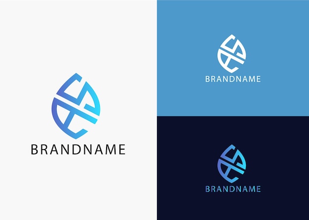 Modern monogram initial letter as logo design template