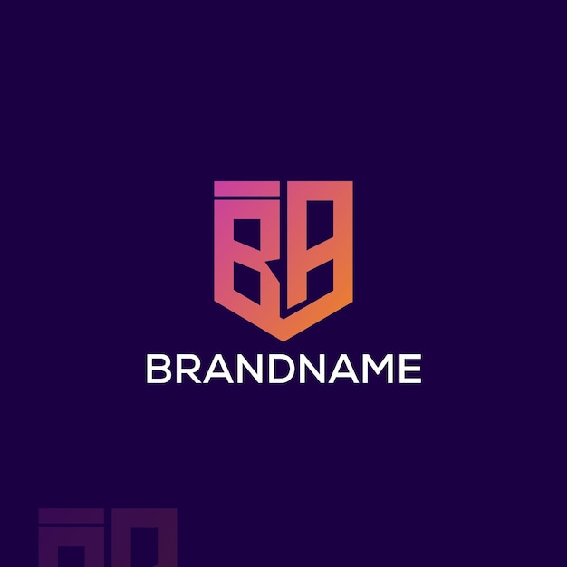 Vector modern monogram initial letter ba logo design template