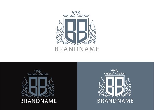 Modello moderno di progettazione del logo della lettera iniziale del monogramma bb