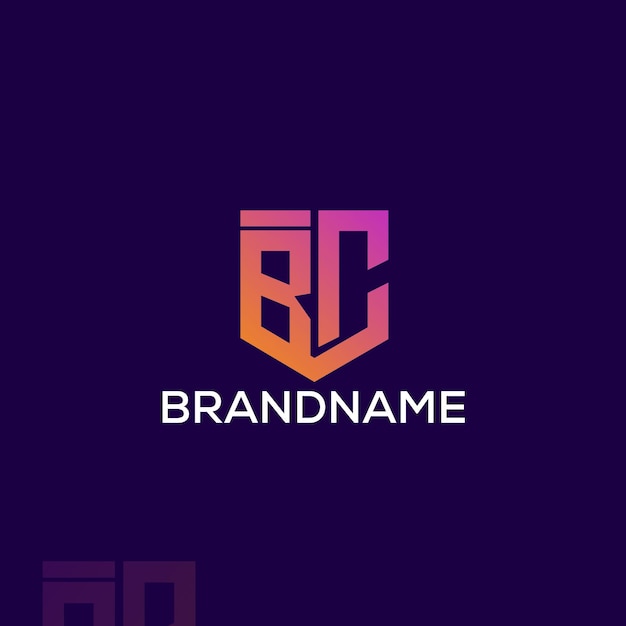 Vector modern monogram initial letter bc logo design template