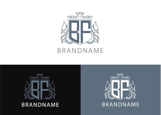 Modello moderno di progettazione del logo della lettera iniziale del monogramma bf