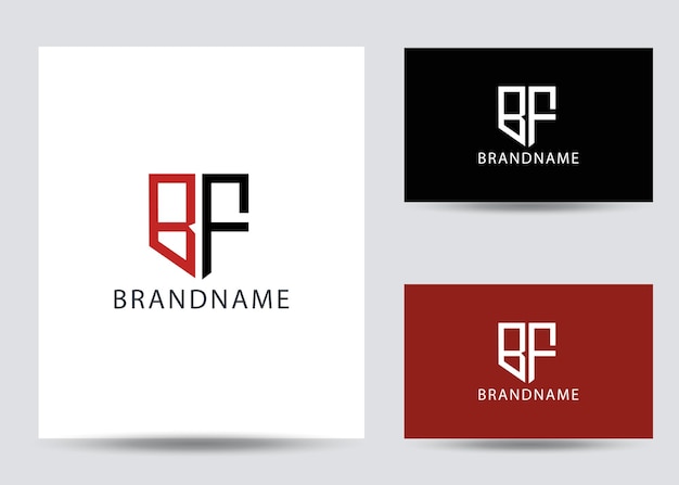 Modern monogram initial letter bf logo design template