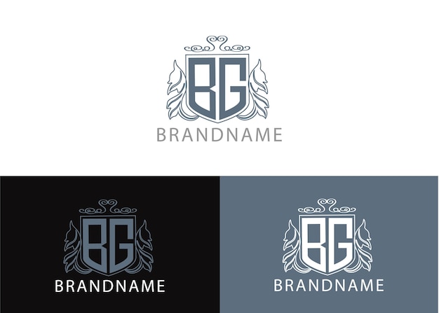 Modello moderno di progettazione del logo della lettera iniziale del monogramma bg