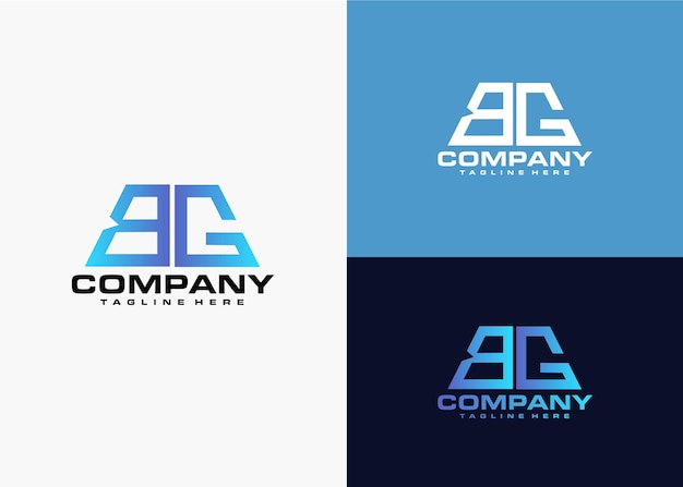 Modern monogram initial letter bg logo design template