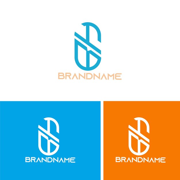 Modern monogram initial letter bh logo template