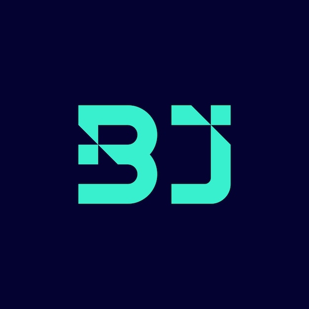 modern monogram initial letter BJ or JB logo