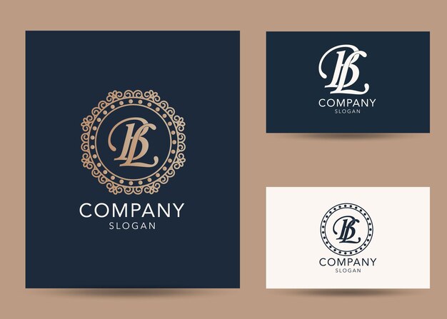 Modern monogram initial letter bl logo design template