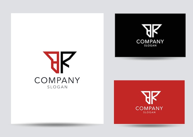 Modern monogram initial letter br logo design template