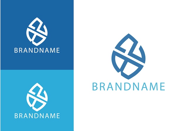 Modern monogram initial letter bz logo template