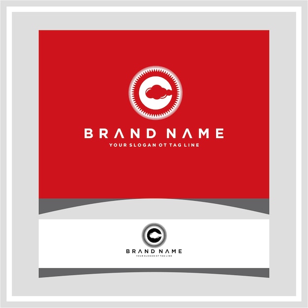 Vector modern monogram initial letter c logo design template