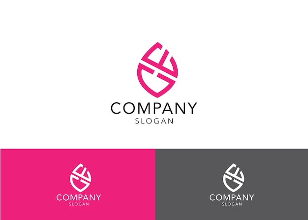 Modern monogram initial letter ce logo design template