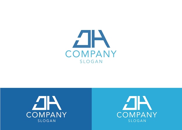 Modern monogram initial letter ch logo design template