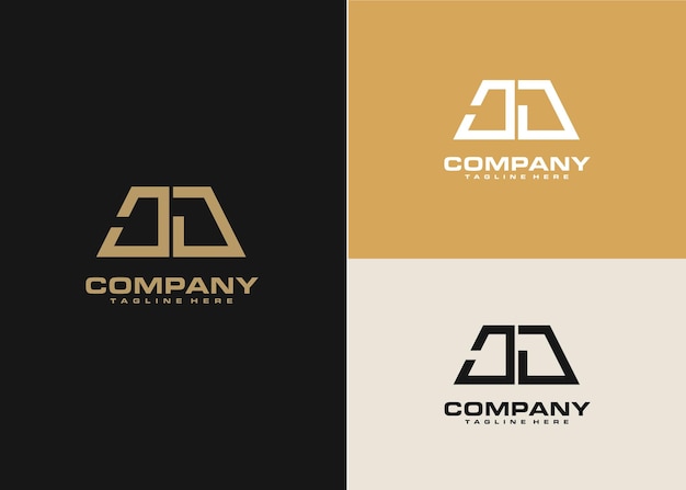 Modern monogram initial letter cj logo design template