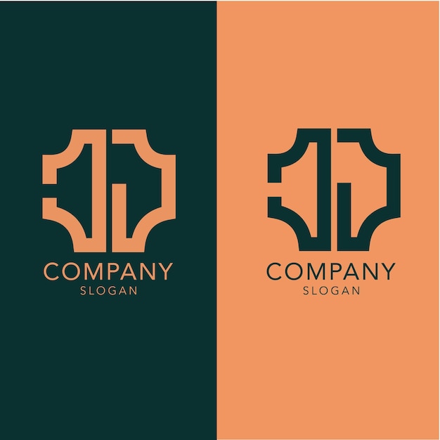 Modern monogram initial letter cj logo template