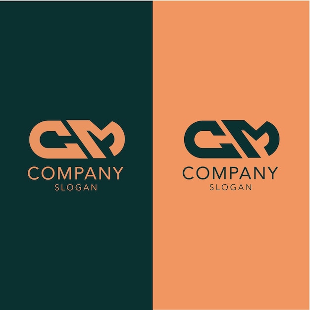 Modern monogram initial letter cm logo design template