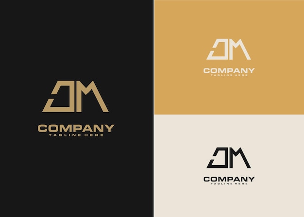 Modern monogram initial letter cm logo design template