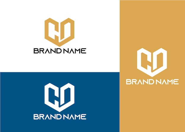 Modern monogram initial letter co logo template