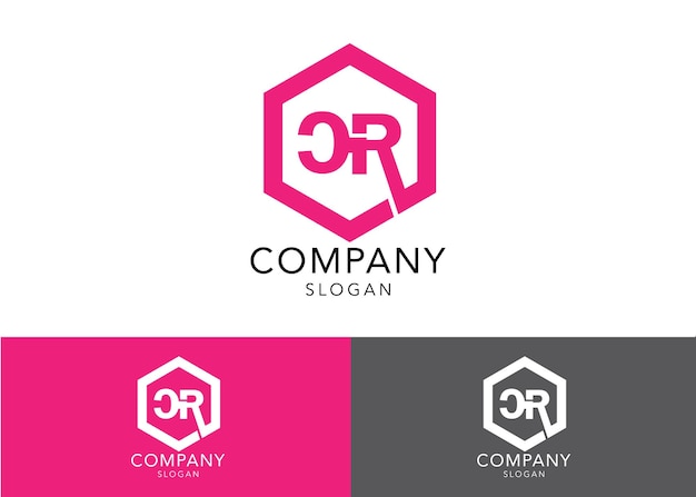 Modern monogram initial letter cr  logo template