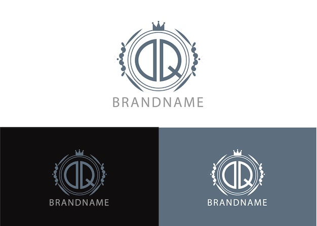 Modern monogram initial letter dq logo design template