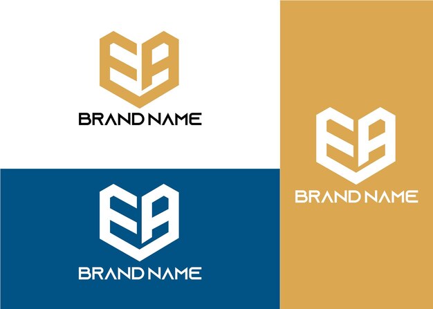 Modern monogram initial letter ea logo template