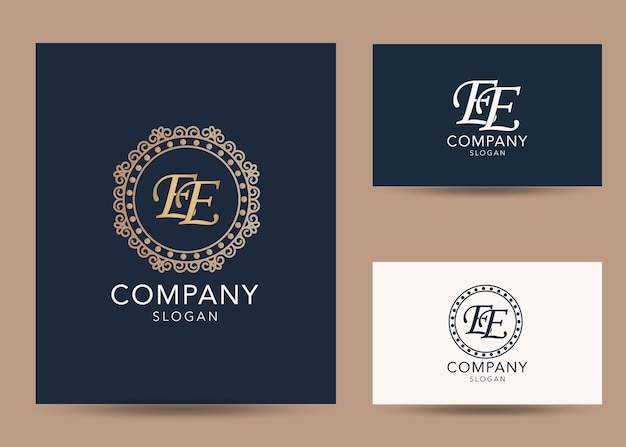 Modern monogram initial letter ee logo design template