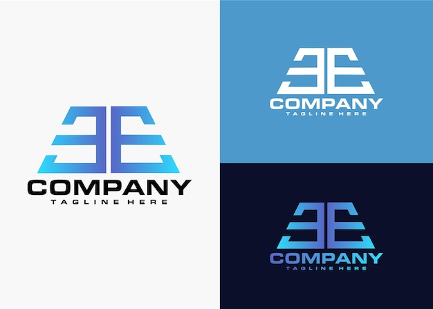 Modern monogram initial letter ee logo design template