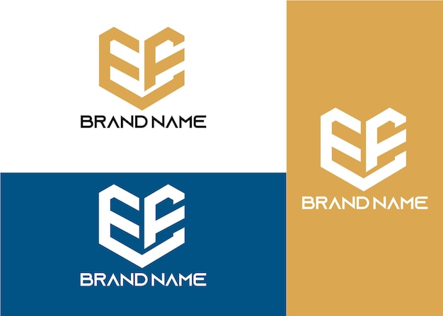 Modern monogram initial letter ee logo template